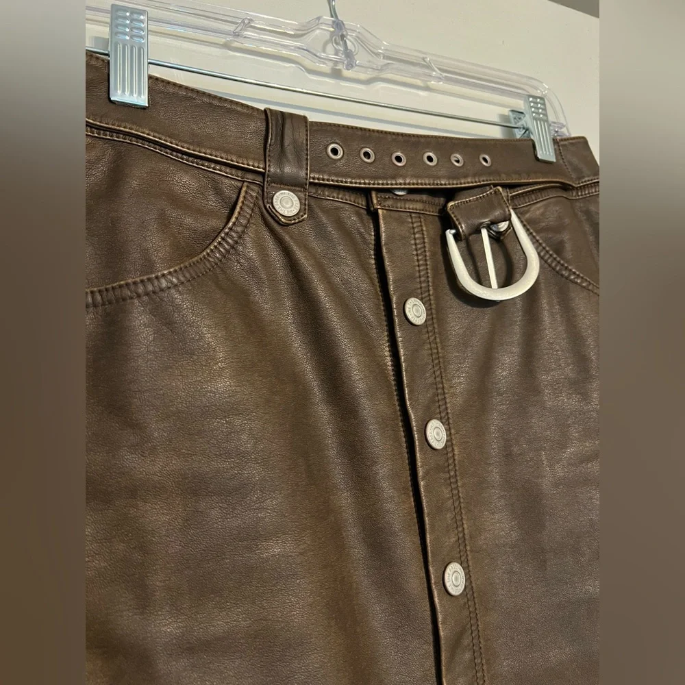 We The Free Dark Brown Button-Front Pencil Skirt - Picture 2 of 12